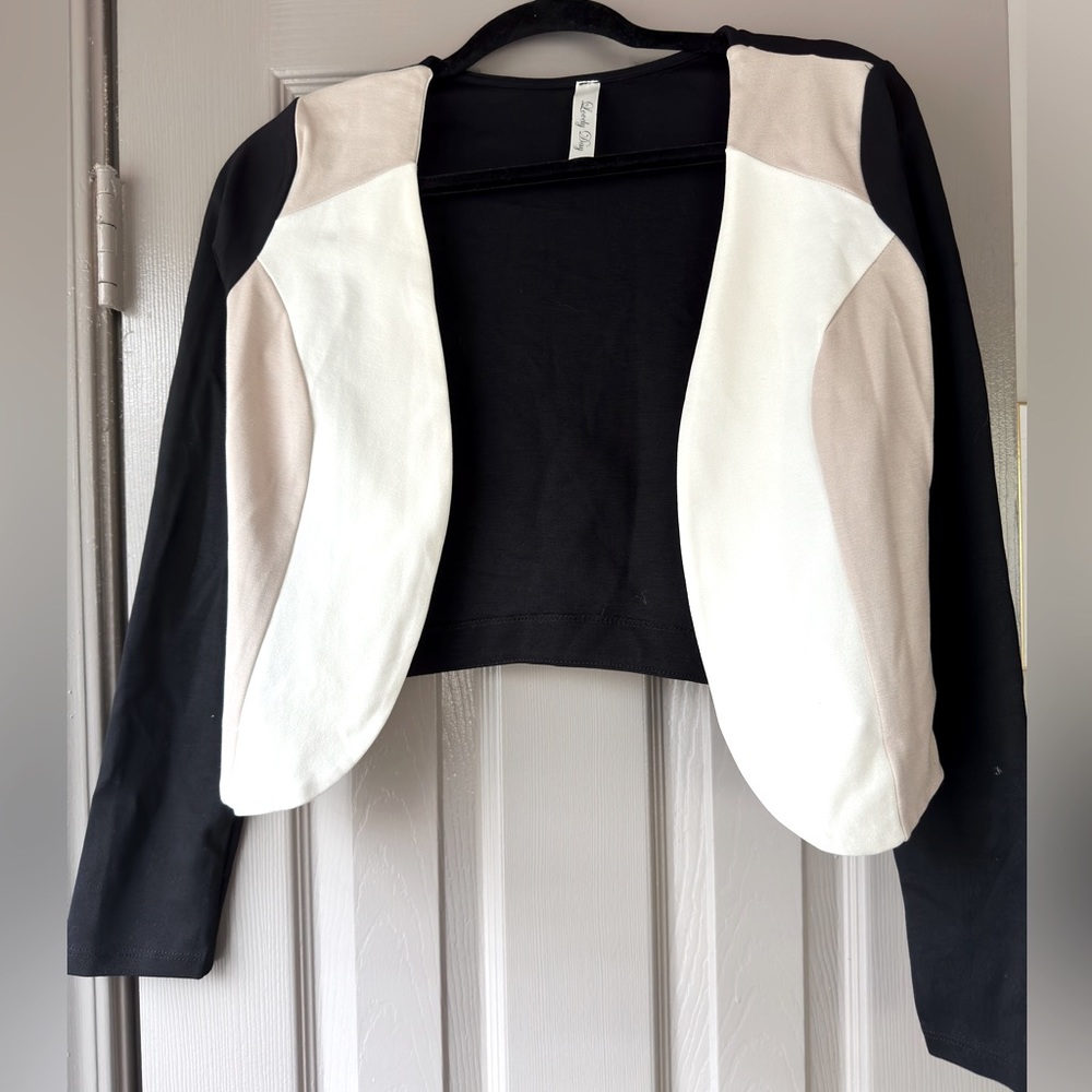 Multicolored neutral cropped blazer